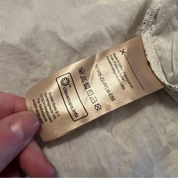 Scotch & Soda Easy Floral Maxi Midi Dress S Boho Coquette Flowy Slit Puff Sleeve - Picture 11 of 16